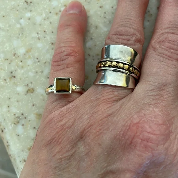 Sterling Silver Square Tigers Eye Ring - Picture 4 of 5
